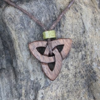 walnut triquetra necklace