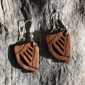 Walnut Irish harp earrings