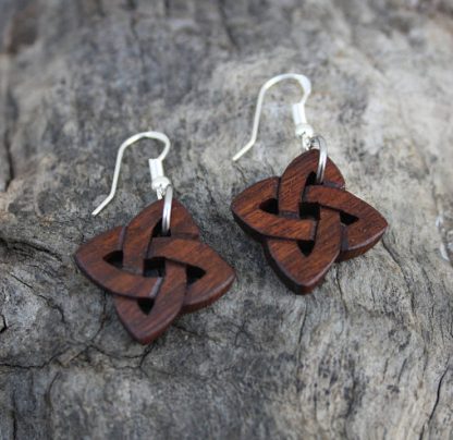 Hand-carved Celtic love knot earrings