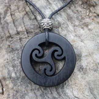 Ebony Celtic Triskele necklace